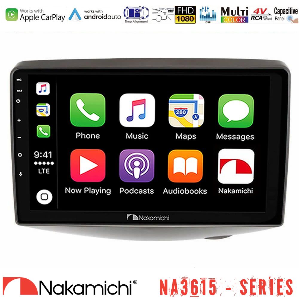 Nakamichi NA3615 Series Με Wireless Carplay & Android Auto  Toyota Yaris 1999 - 2006 Media Station Tablet 9"