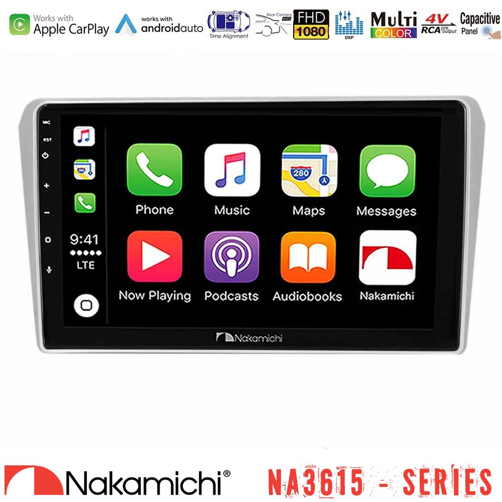 Nakamichi NA3615 Series Με Wireless Carplay & Android Auto  Toyota Avensis T25 02/2003–2008 Media Station Tablet 9"