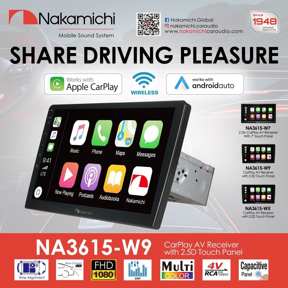 Nakamichi NA3615-W9 Multimedia Station 9″ Με Wireless Carplay & Android Auto