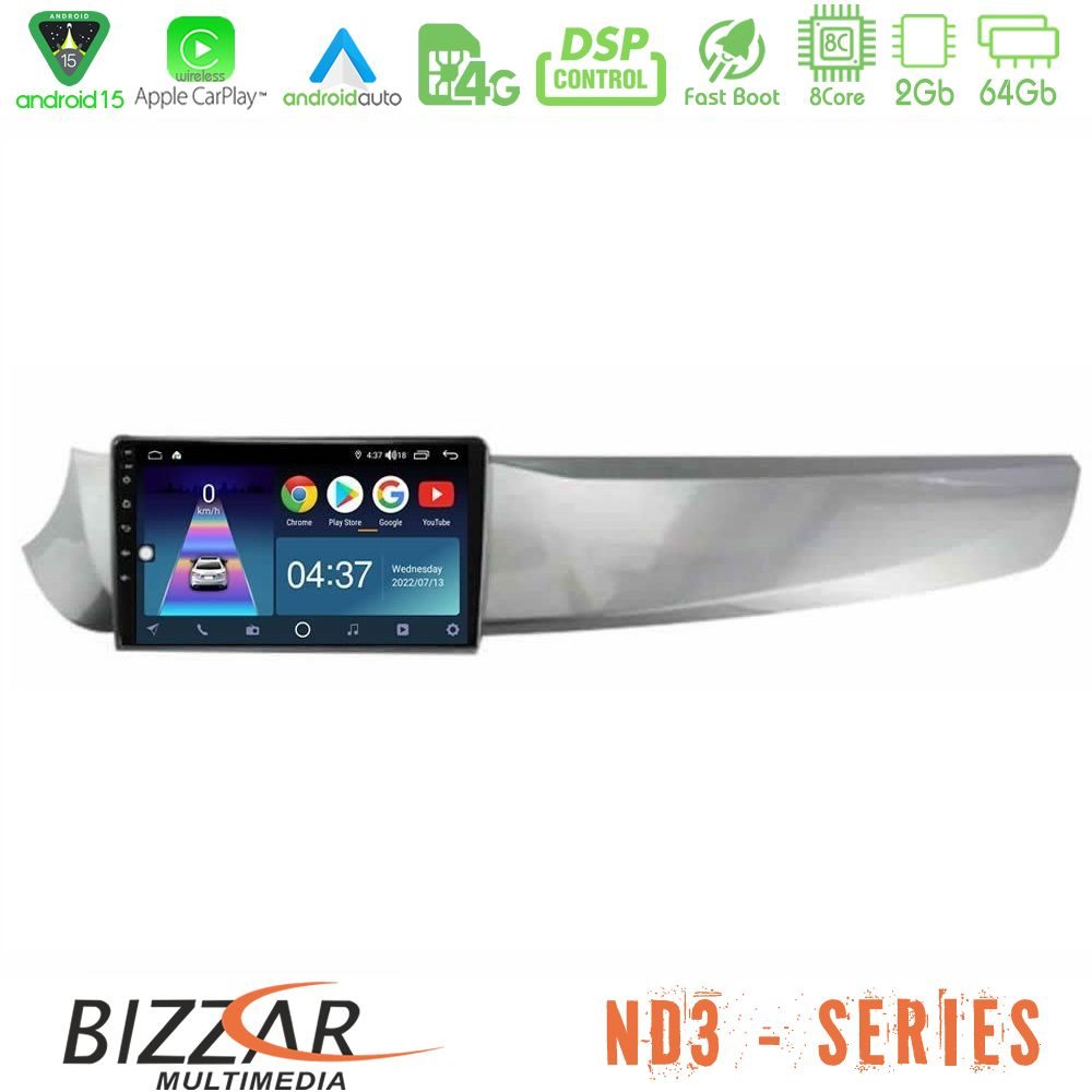 Bizzar ND3 Series 8Core Android15 2+64GB  Alfa Romeo Giulietta 2010-2014 Navigation Multimedia Tablet 9"