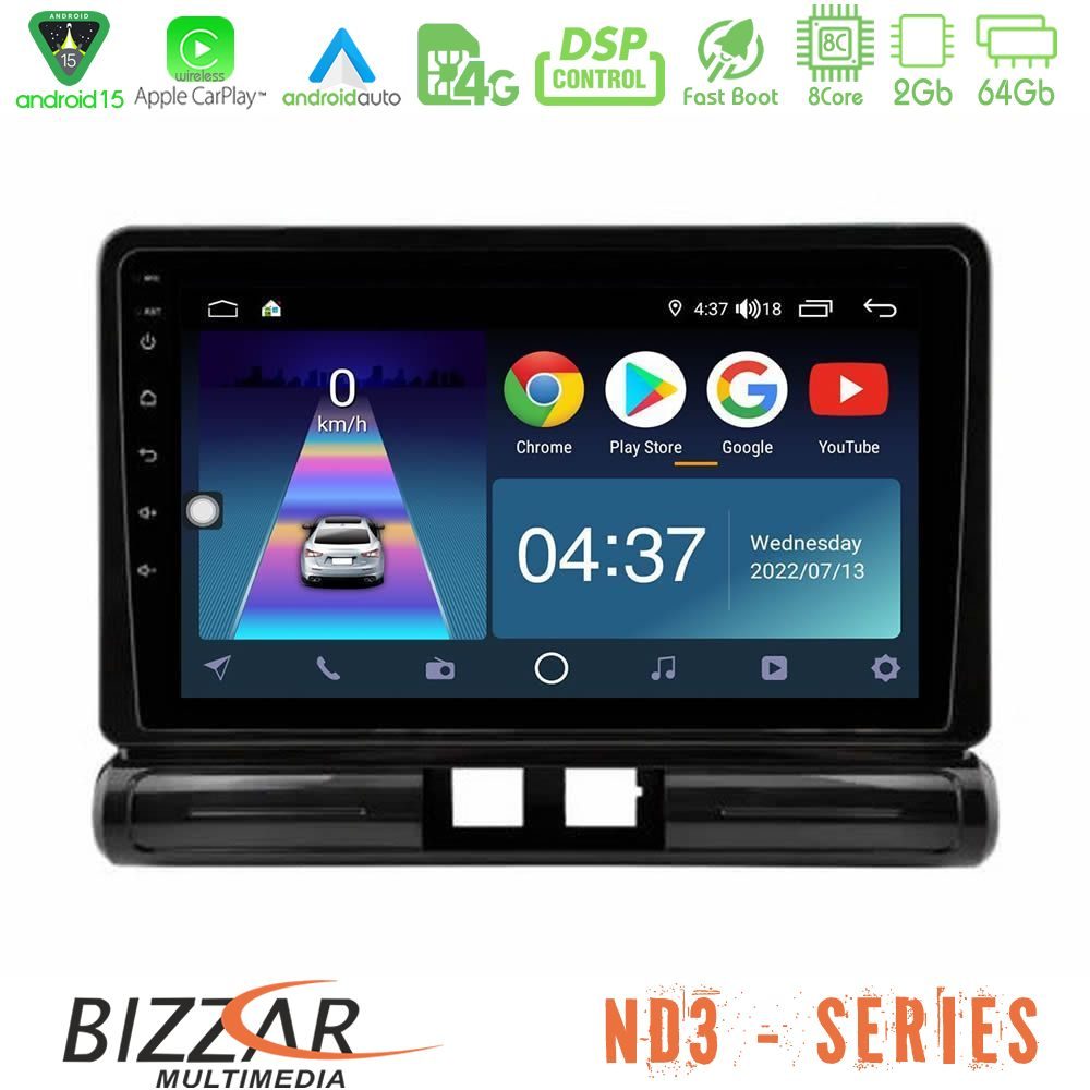 Bizzar ND3 Series 8Core Android15 2+64GB  Citroen C3 2016-> Navigation Multimedia Tablet 9"    (Low Version))