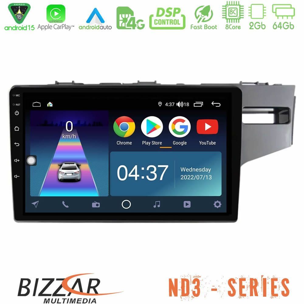Bizzar ND3 Series 8Core Android15 2+64GB Honda Jazz 2013-2020 RHD Navigation Multimedia Tablet 9"