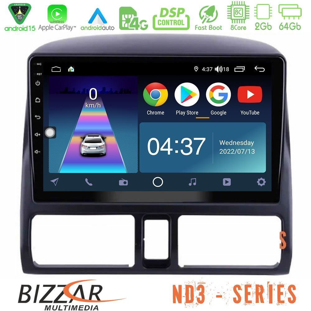 Bizzar ND3 Series 8Core Android15 2+64GB  Honda CRV 2002-2006 Navigation Multimedia Tablet 9"
