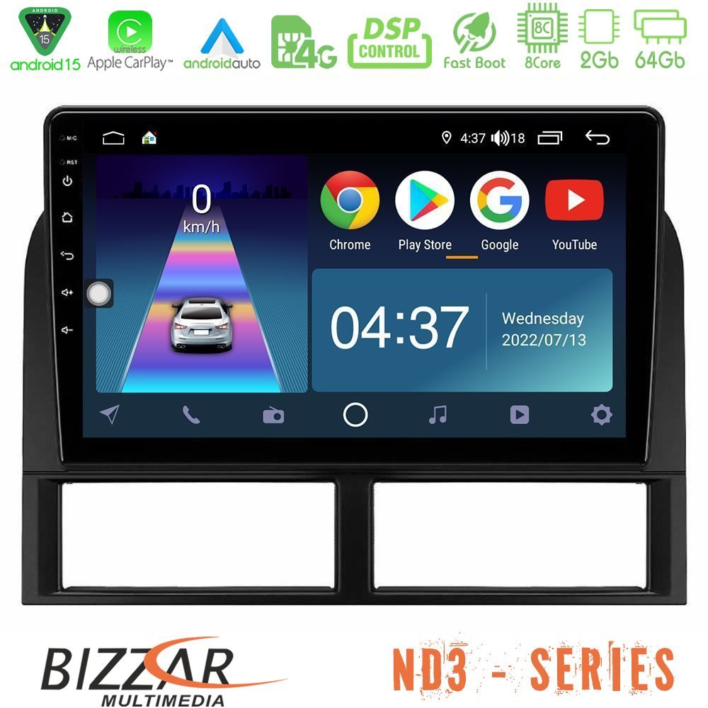Bizzar ND3 Series 8Core Android15 2+64GB  Jeep Grand Cherokee 1999-2004 Navigation Multimedia Tablet 9"