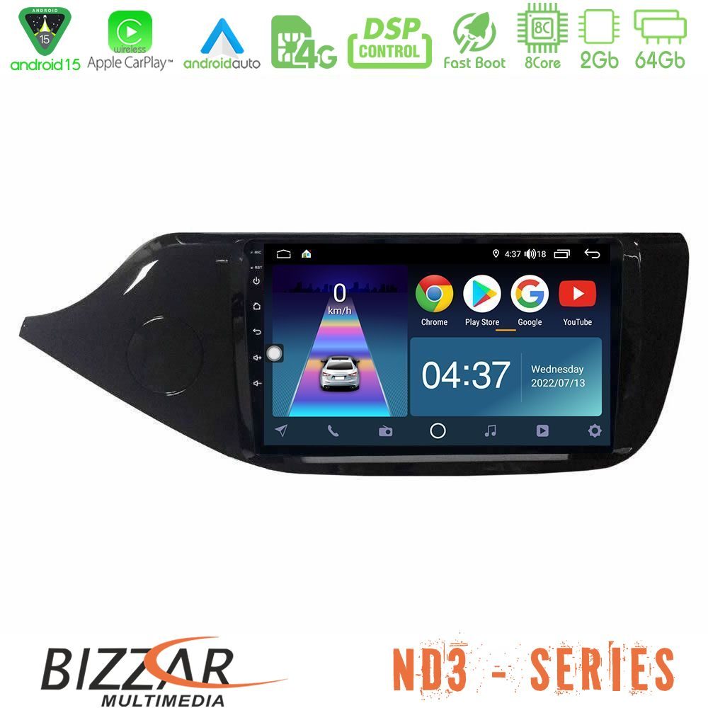 Bizzar ND3 Series 8Core Android15 2+64GB  Kia Ceed 2013-2017 Navigation Multimedia Tablet 9"