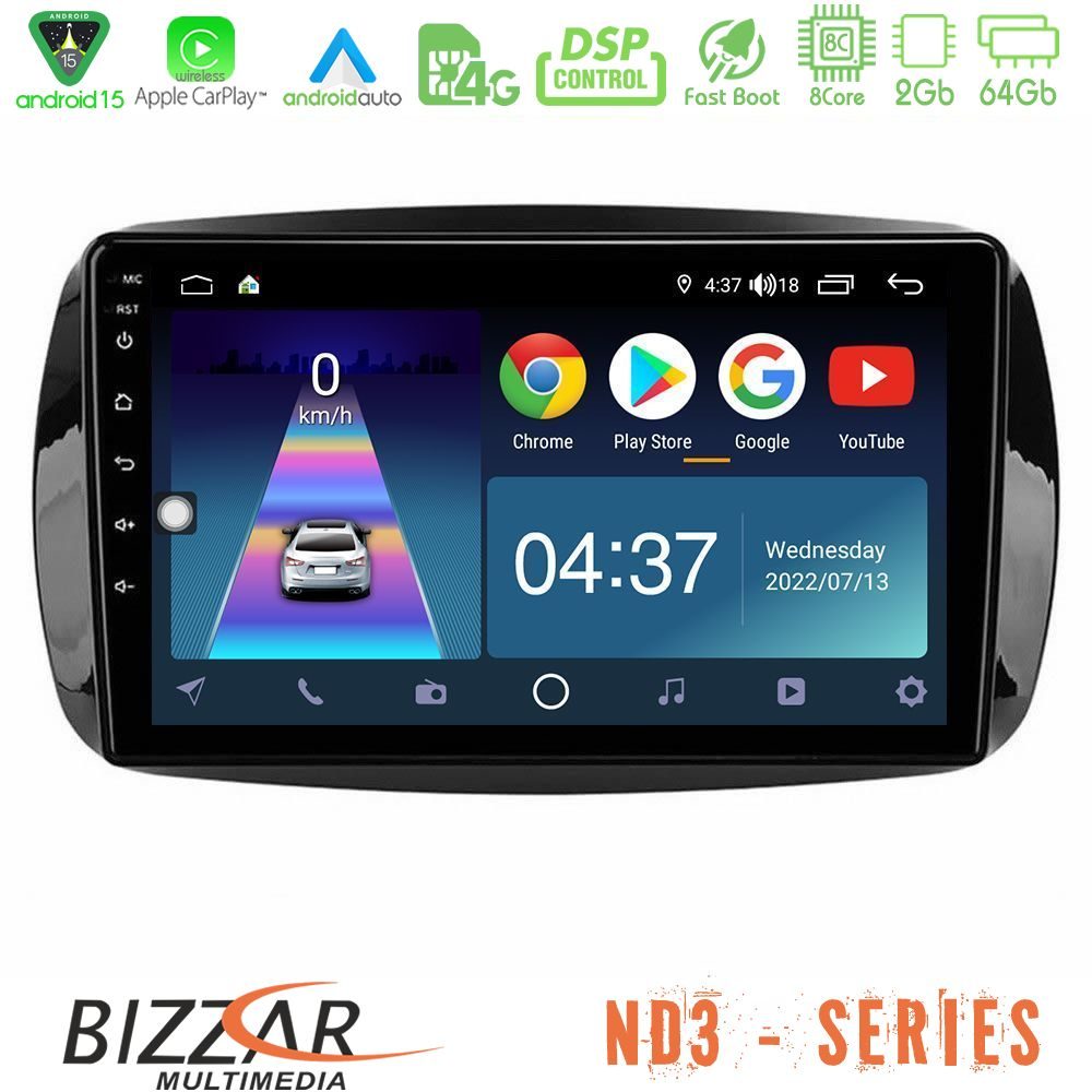 Bizzar ND3 Series 8Core Android15 2+64GB  Smart 453 Navigation Multimedia Tablet 9"