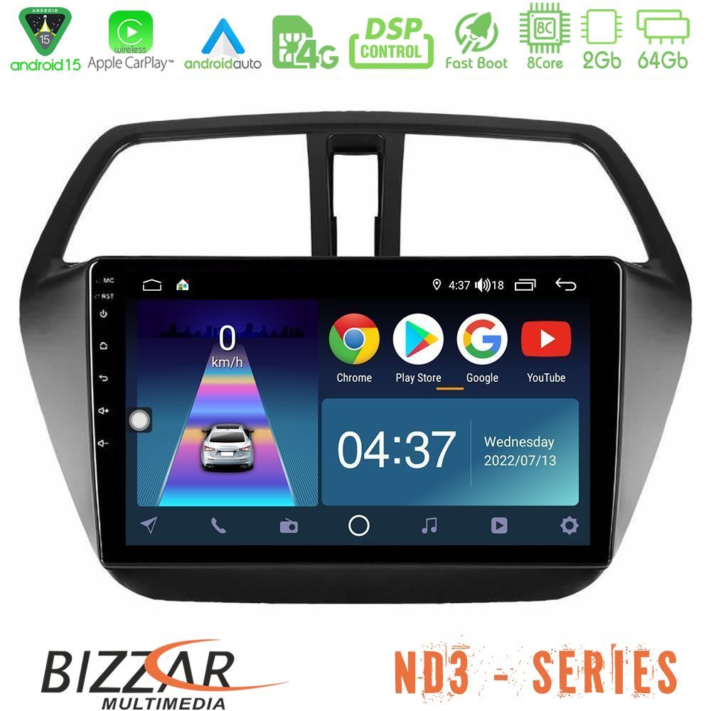 Bizzar ND3 Series 8Core Android15 2+64GB  Suzuki SX4 S-Cross Navigation Multimedia Tablet 9"