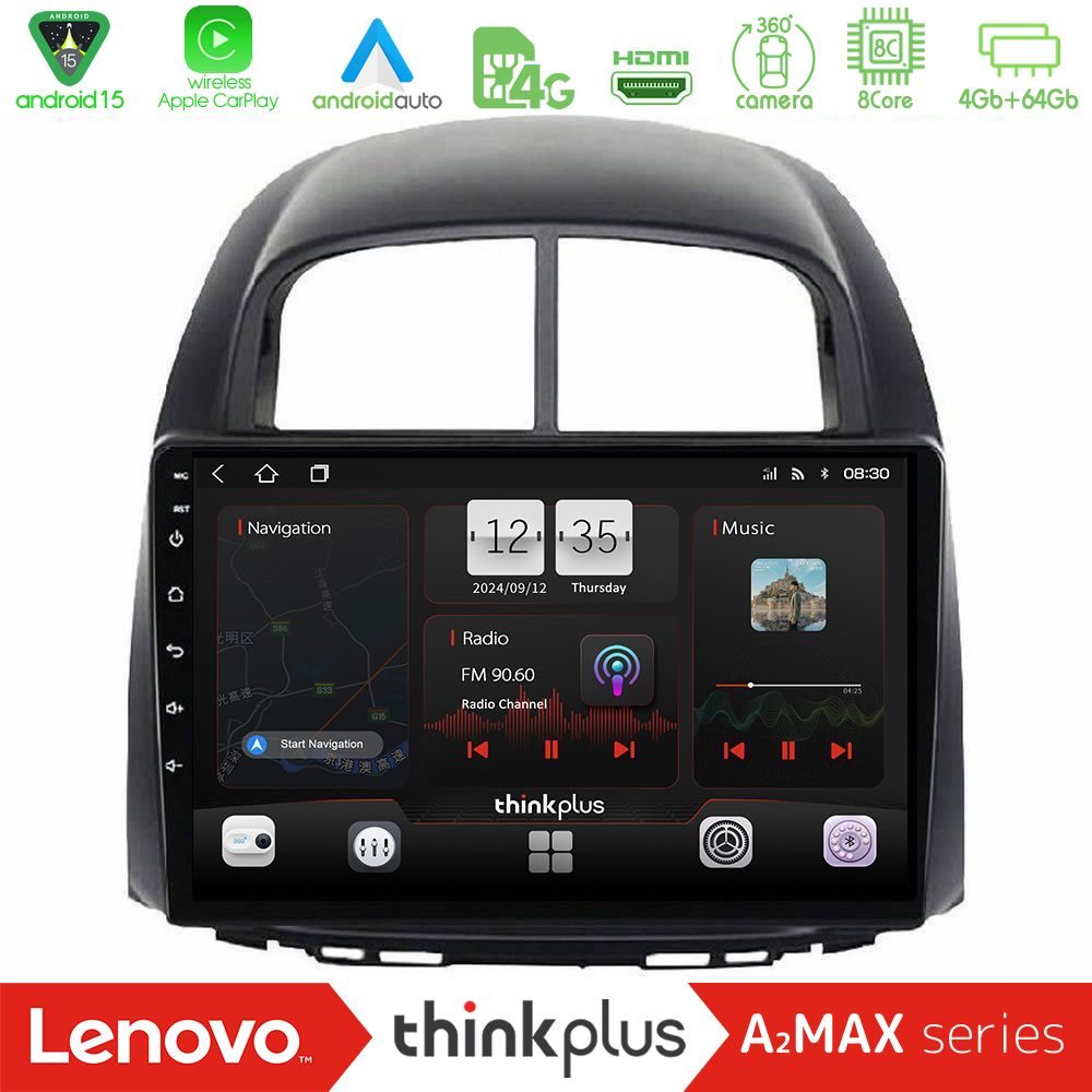 Lenovo Thinkplus A2MAX Series 8Core Android15 4+64GB  Daihatsu Sirion/Subaru Justy Navigation Multimedia Tablet 10"