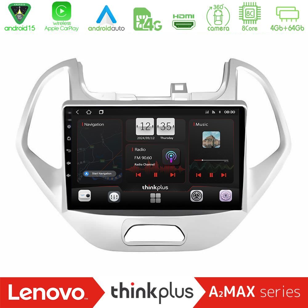 Lenovo Thinkplus A2MAX Series 8Core Android15 4+64GB Ford KA 2016-2020 Navigation Multimedia Tablet 9"