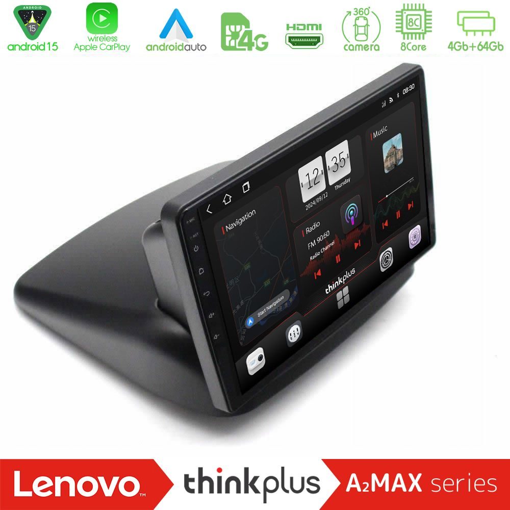 Lenovo Thinkplus A2MAX Series 8Core Android15 4+64GB  Fiat Doblo 2002-2009 Navigation Multimedia Tablet 10"