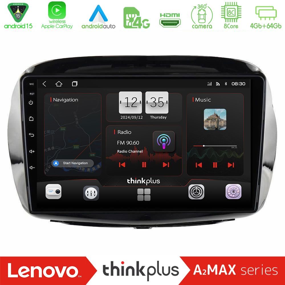 Lenovo Thinkplus A2MAX Series 8Core Android15 4+64GB Honda FR-V 2004-2009 Navigation Multimedia Tablet 10"