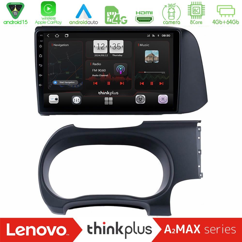 Lenovo Thinkplus A2MAX Series 8Core Android15 4+64GB Hyundai i10 Navigation Multimedia Tablet 9"
