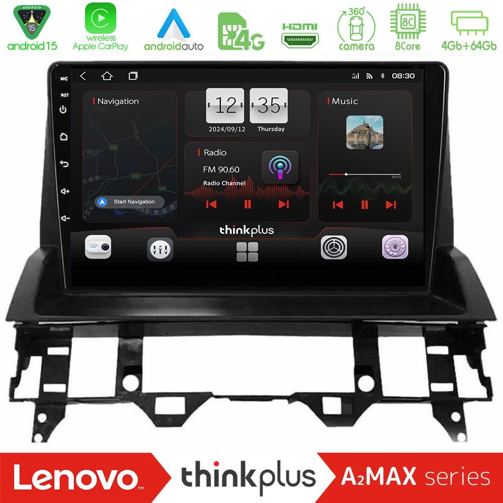 Lenovo Thinkplus A2MAX Series 8Core Android15 4+64GB  Mazda6 2002-2006 Navigation Multimedia Tablet 10"