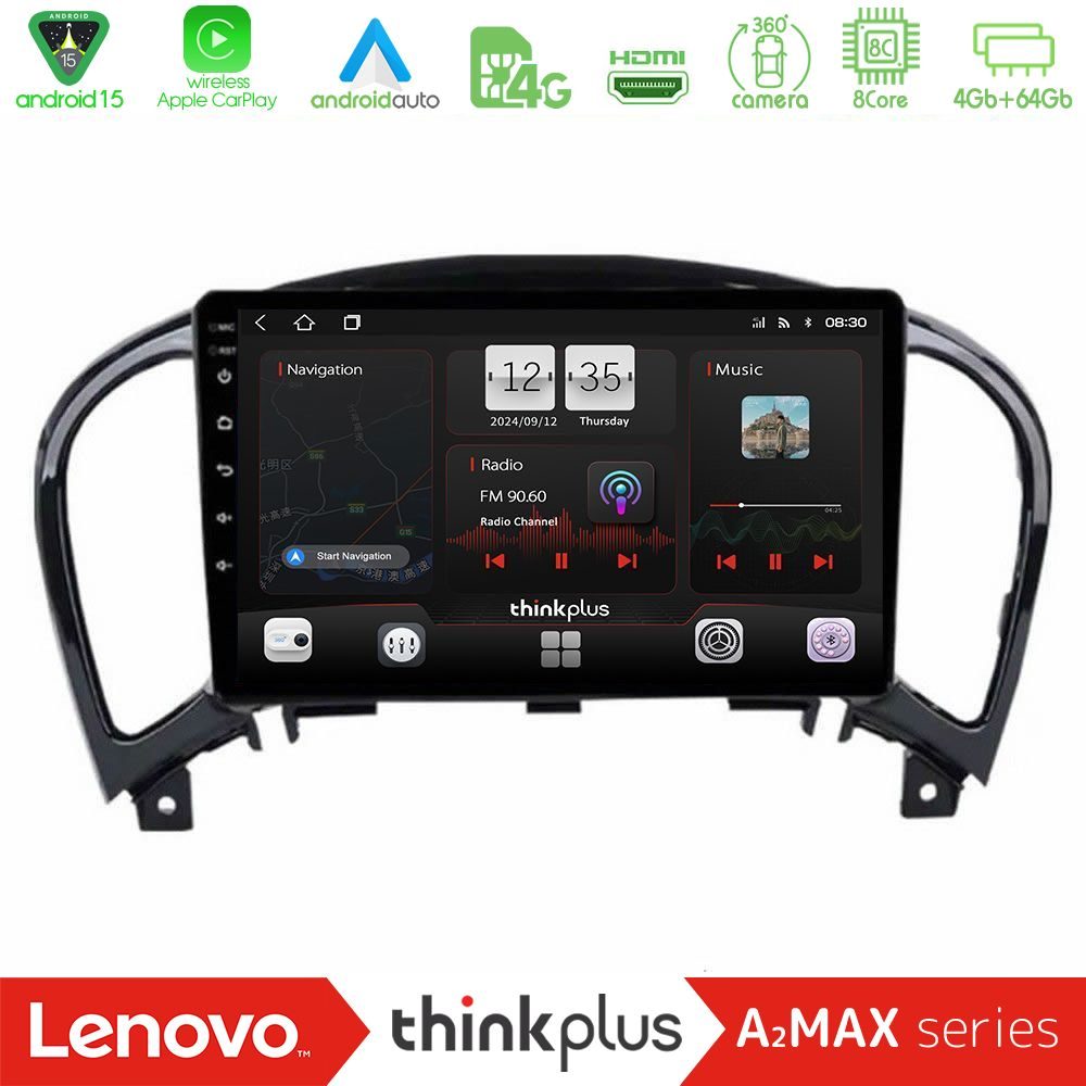 Lenovo Thinkplus A2MAX Series 8Core Android15 4+64GB  Nissan Juke Navigation Multimedia Tablet 9"