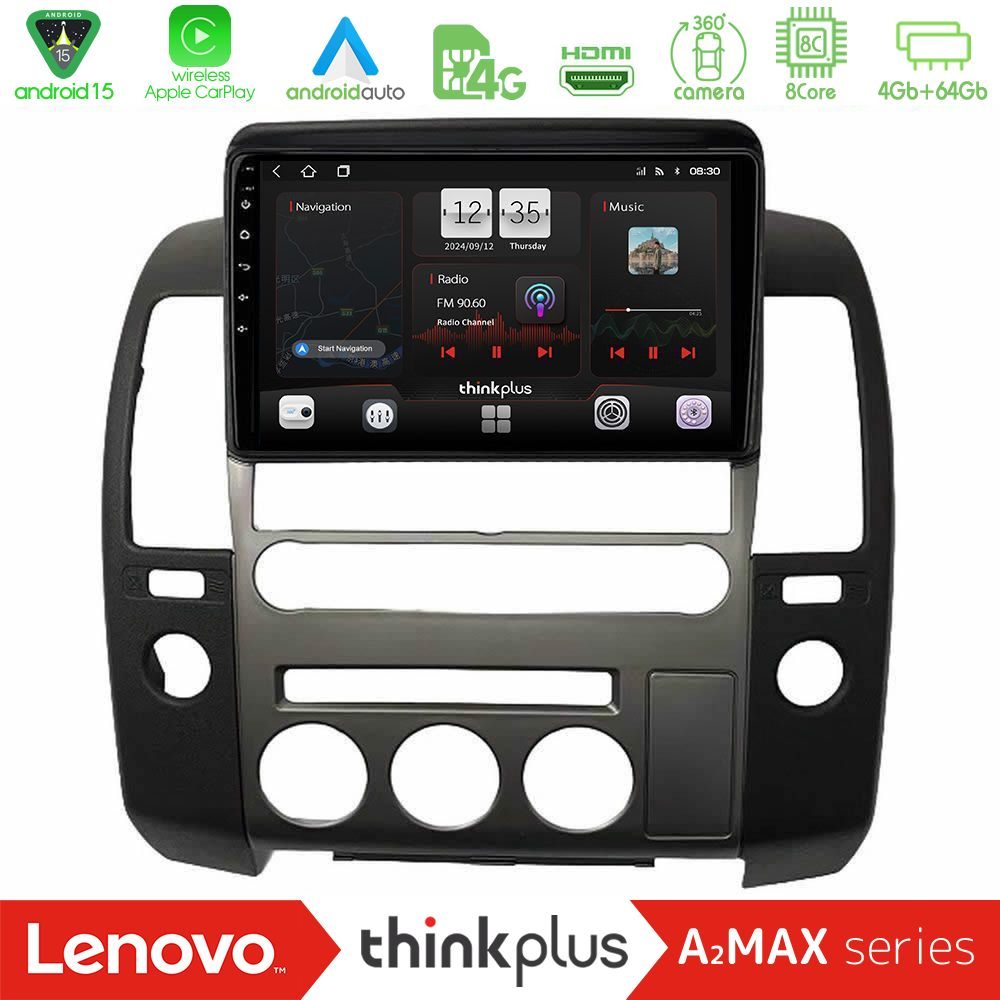 Lenovo Thinkplus A2MAX Series 8Core Android15 4+64GB Nissan Navara D40 2006-2012 (με εργ.οθόνη) Navigation Multimedia Tablet 9"