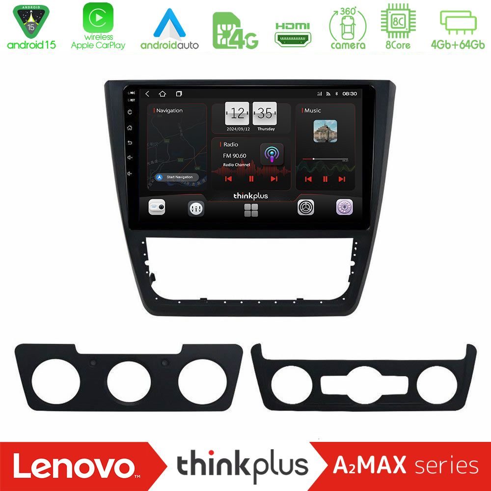 Lenovo Thinkplus A2MAX Series 8Core Android15 4+64GB  Skoda Yeti 2009-> Navigation Multimedia Tablet 10"