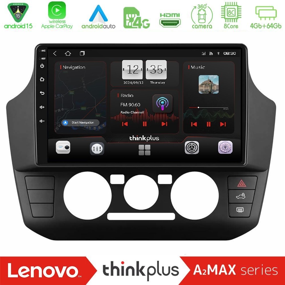 Lenovo Thinkplus A2MAX Series 8Core Android15 4+64GB VW Up/Skoda Citigo/Seat Mii Navigation Multimedia Tablet 9"