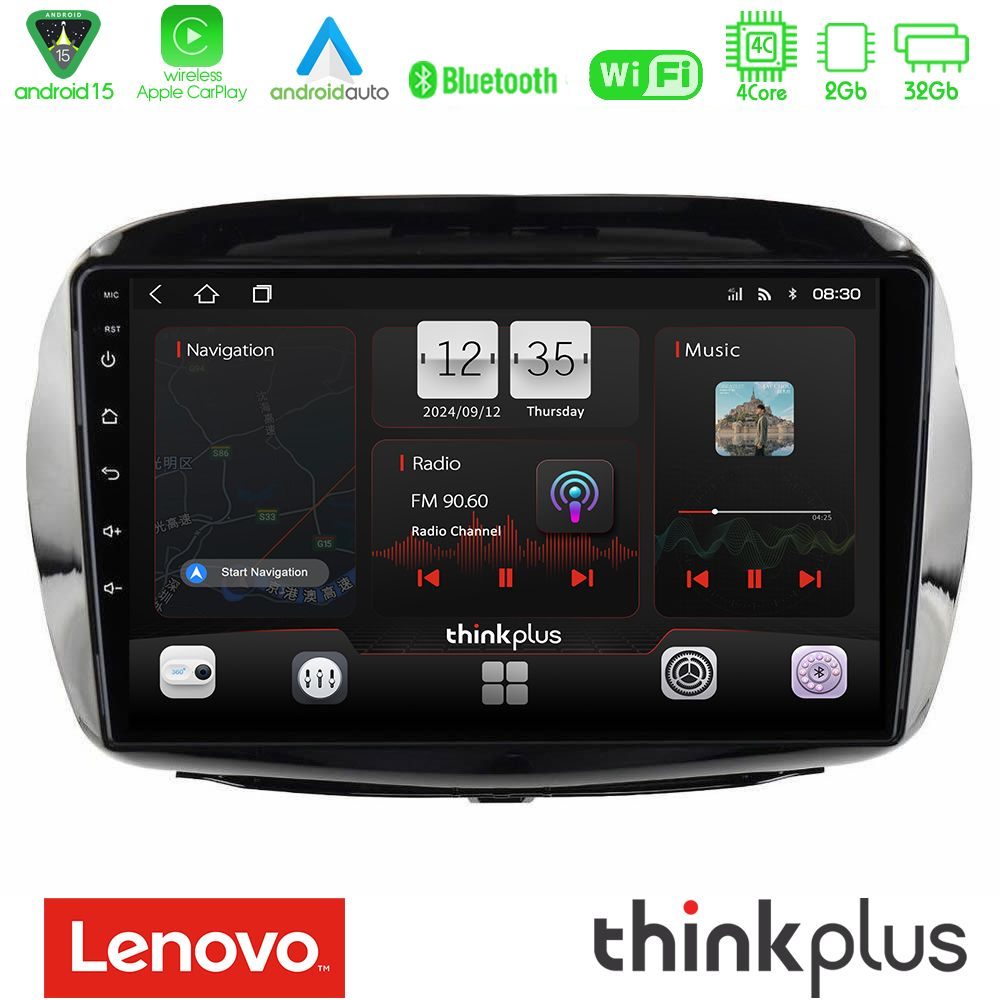 Lenovo Thinkplus Series 4Core Android15 2+32GB Honda FR-V 2004-2009 Navigation Multimedia Tablet 10" Με Carplay & Android Auto