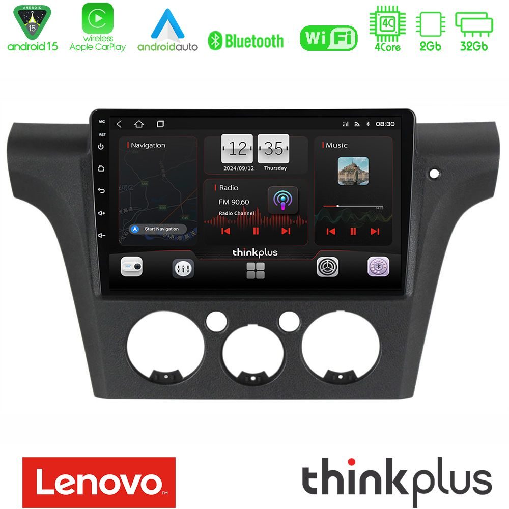 Lenovo Thinkplus Series 4Core Android15 2+32GB Mitsubishi Outlander 2002 – 2007 Navigation Multimedia Tablet 10" Με Carplay & Android Auto