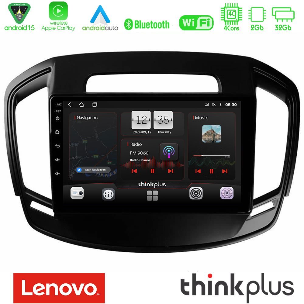 Lenovo Thinkplus Series 4Core Android15 2+32GB  Opel Insignia 2014-2017 Navigation Multimedia Tablet 9" Με Carplay & Android Auto