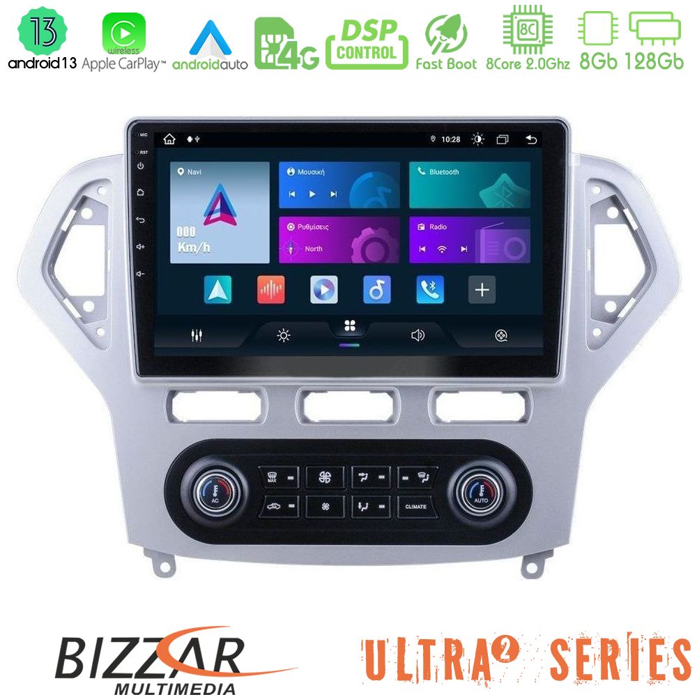 Bizzar Ultra Series Ford Mondeo 2007-2011 (Auto A/C) 8Core Android13 8+128GB Navigation Multimedia Tablet 10"