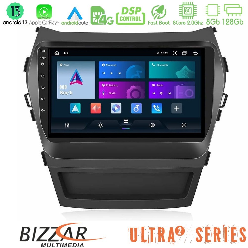 Bizzar Ultra Series Hyundai iX45 2012-2017 8core Android13 8+128GB Navigation Multimedia Tablet 9"