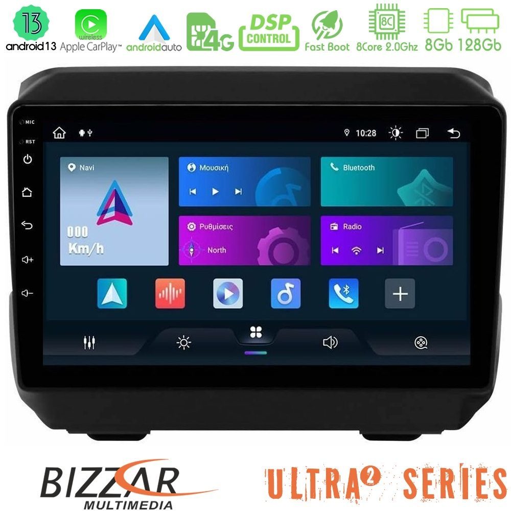 Bizzar Ultra Series Jeep Wrangler 2018-> 8core Android13 8+128GB Navigation Multimedia Tablet 9"