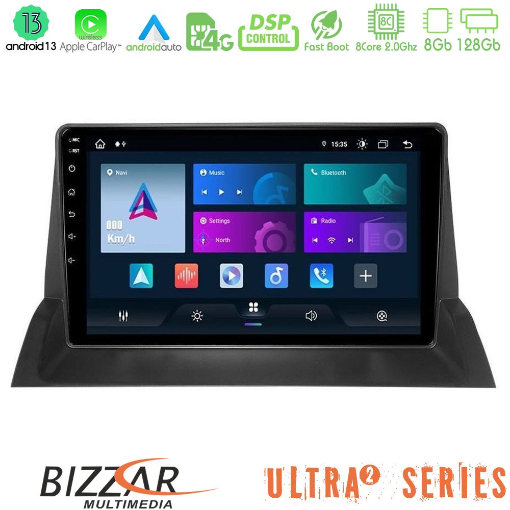 Bizzar Ultra Series Mazda 6 2002-2006 8core Android13 8+128GB Navigation Multimedia Tablet 9"