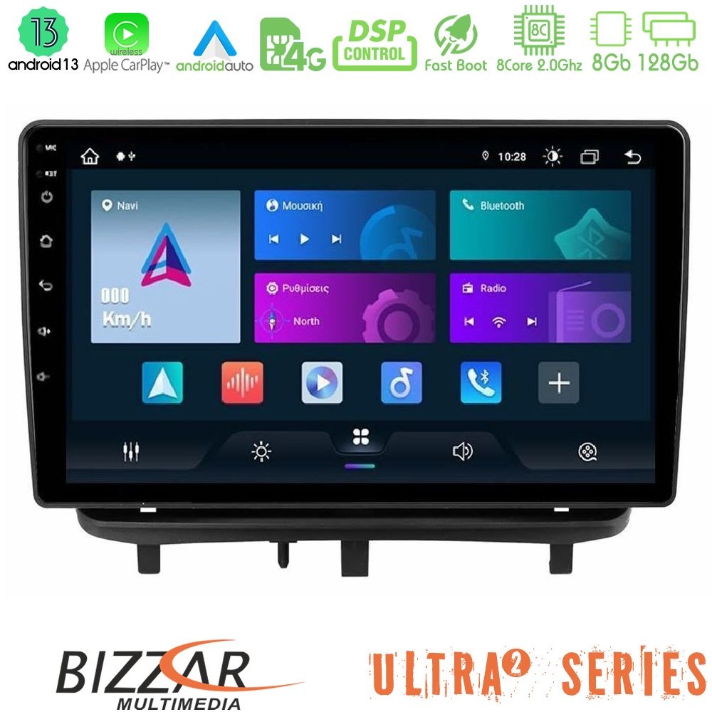 Bizzar Ultra Series Opel Corsa D 2006-2014 8core Android13 8+128GB Navigation Multimedia Tablet 9" (Top Mount)