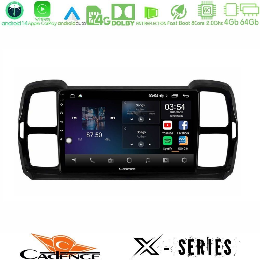 Cadence X Series Citroen DS5 Aircross 2017-2021 8core Android 14 4+64GB Navigation Multimedia Tablet 9"