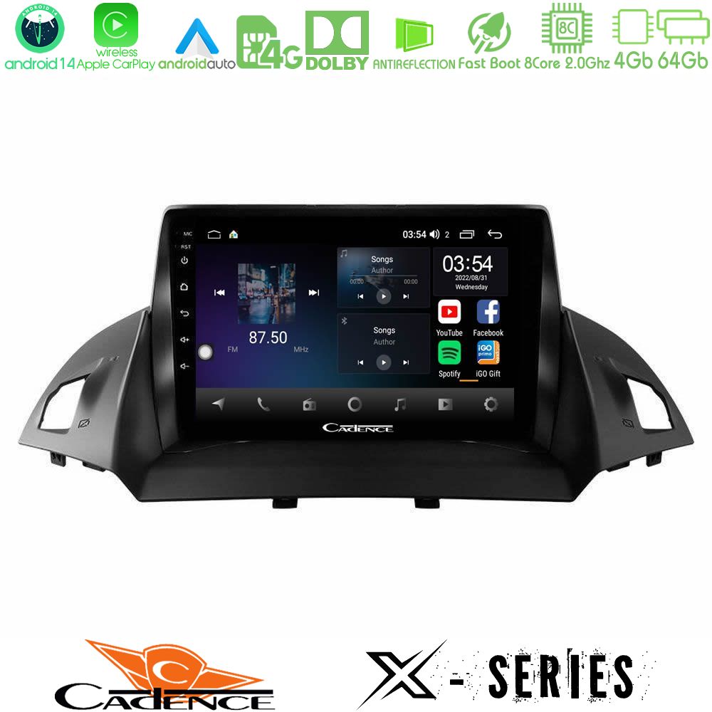 Cadence X Series Ford C-Max/Kuga 8core Android 14 4+64GB Navigation Multimedia Tablet 9"
