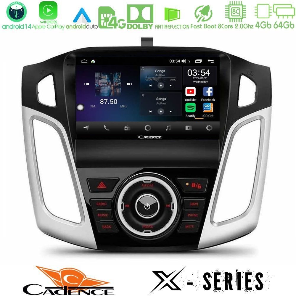 Cadence X Series Ford Focus 2012-2018 8core Android 14 4+64GB Navigation Multimedia Tablet 9"