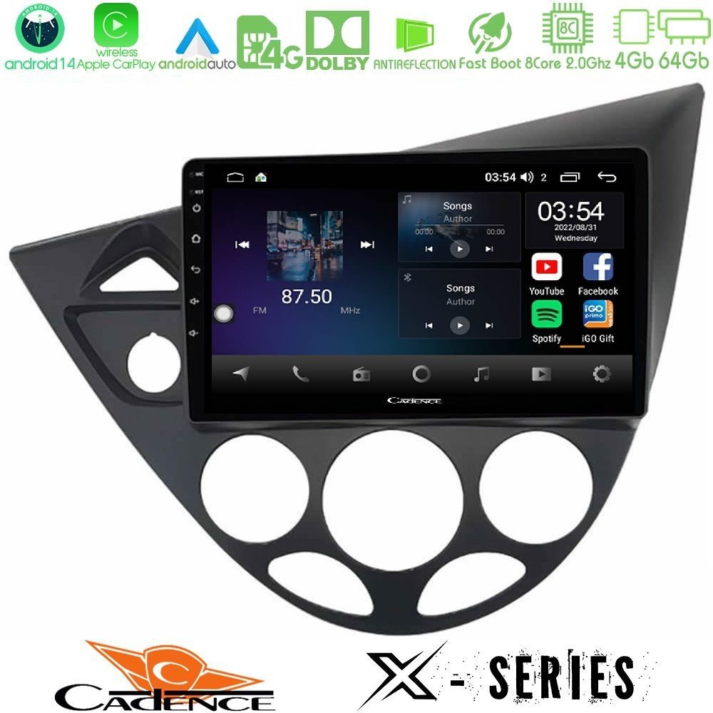 Cadence X Series Ford Focus 1999-2004 8core Android 14 4+64GB Navigation Multimedia Tablet 9"