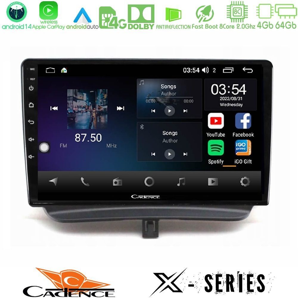 Cadence X Series Ford Courier 2015-2023 8core Android 14 4+64GB Navigation Multimedia Tablet 9"
