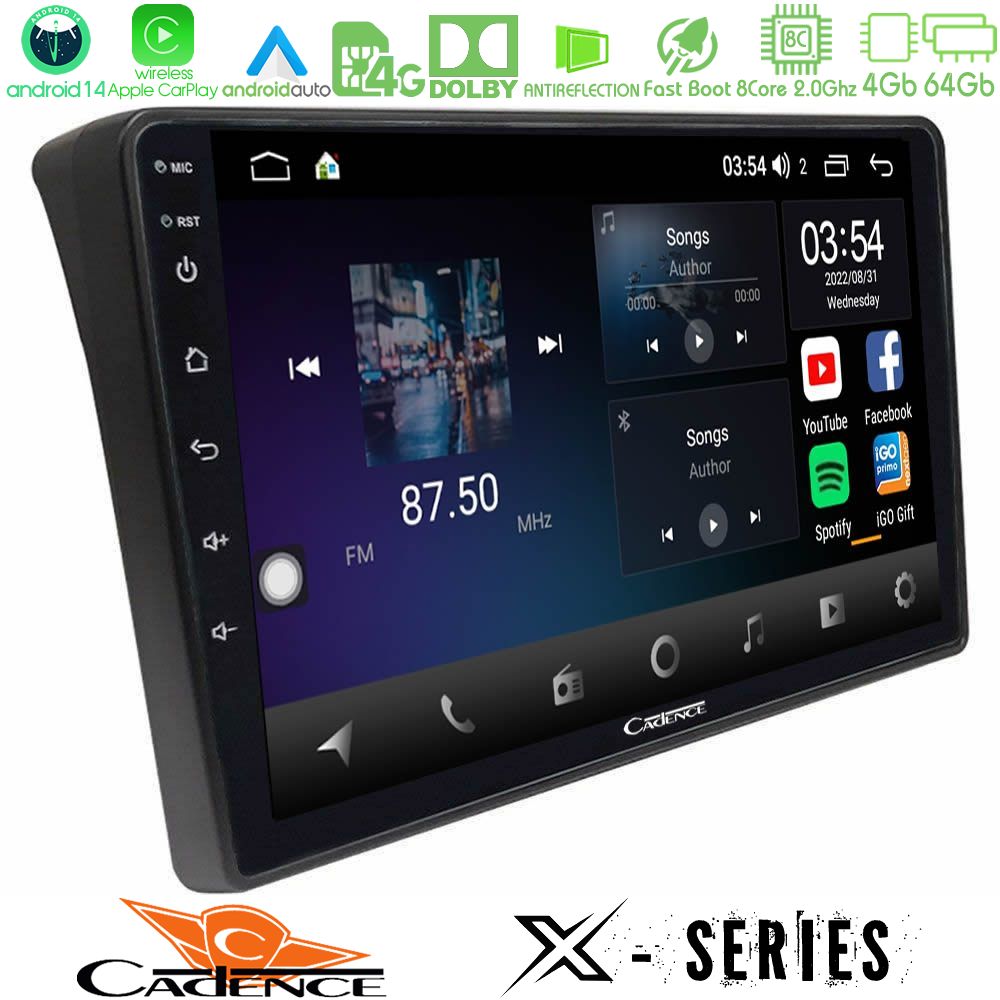 Cadence X Series Fiat Ducato/Citroen Jumper/Peugeot Boxer 8core Android 14 4+64GB Navigation Multimedia Tablet 9"