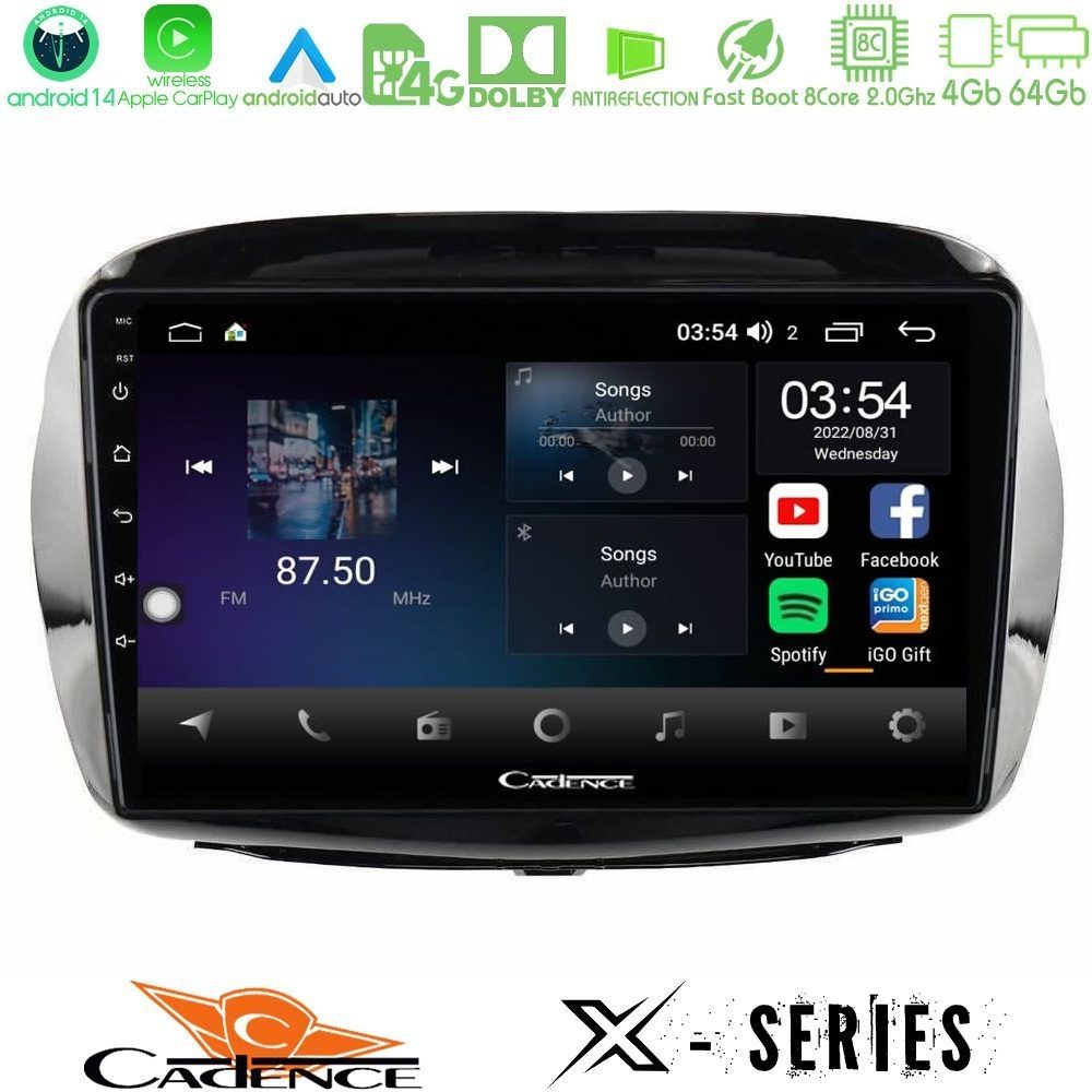 Cadence X Series Honda FR-V 2004-2009 8core Android 14 4+64GB Navigation Multimedia Tablet 10"