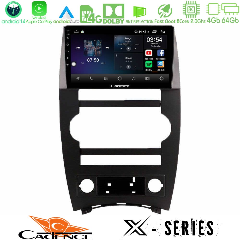 Cadence X Series Jeep Commander 2007-2008 8core Android 14 4+64GB Navigation Multimedia Tablet 9"