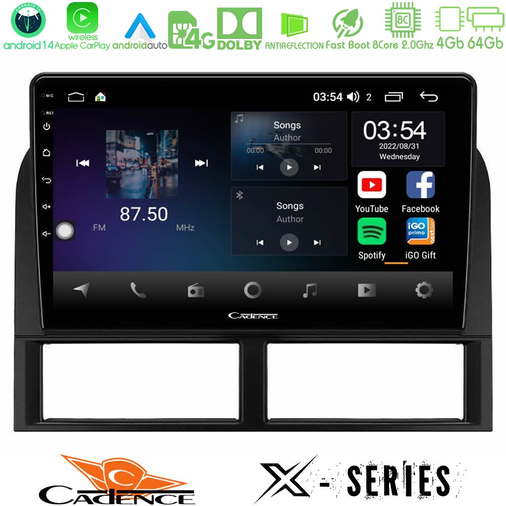 Cadence X Series Jeep Grand Cherokee 1999-2004 8core Android 14 4+64GB Navigation Multimedia Tablet 9"