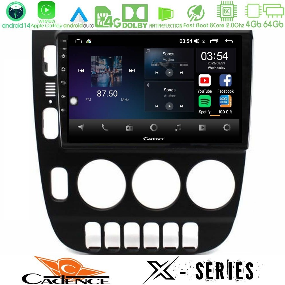 Cadence X Series Mercedes ML Class (W163) 1998-2005 8core Android 14 4+64GB Navigation Multimedia Tablet 9"