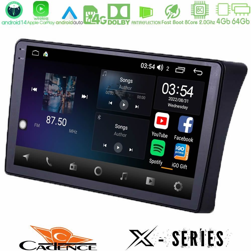 Cadence X Series Nissan Navara/Pathfinder 8core Android 14 4+64GB Navigation Multimedia Tablet 9"