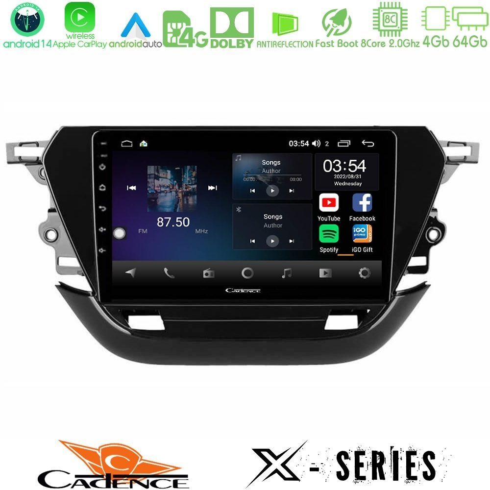 Cadence X Series Opel Corsa F 2019-2023 8core Android 14 4+64GB Navigation Multimedia Tablet 9"