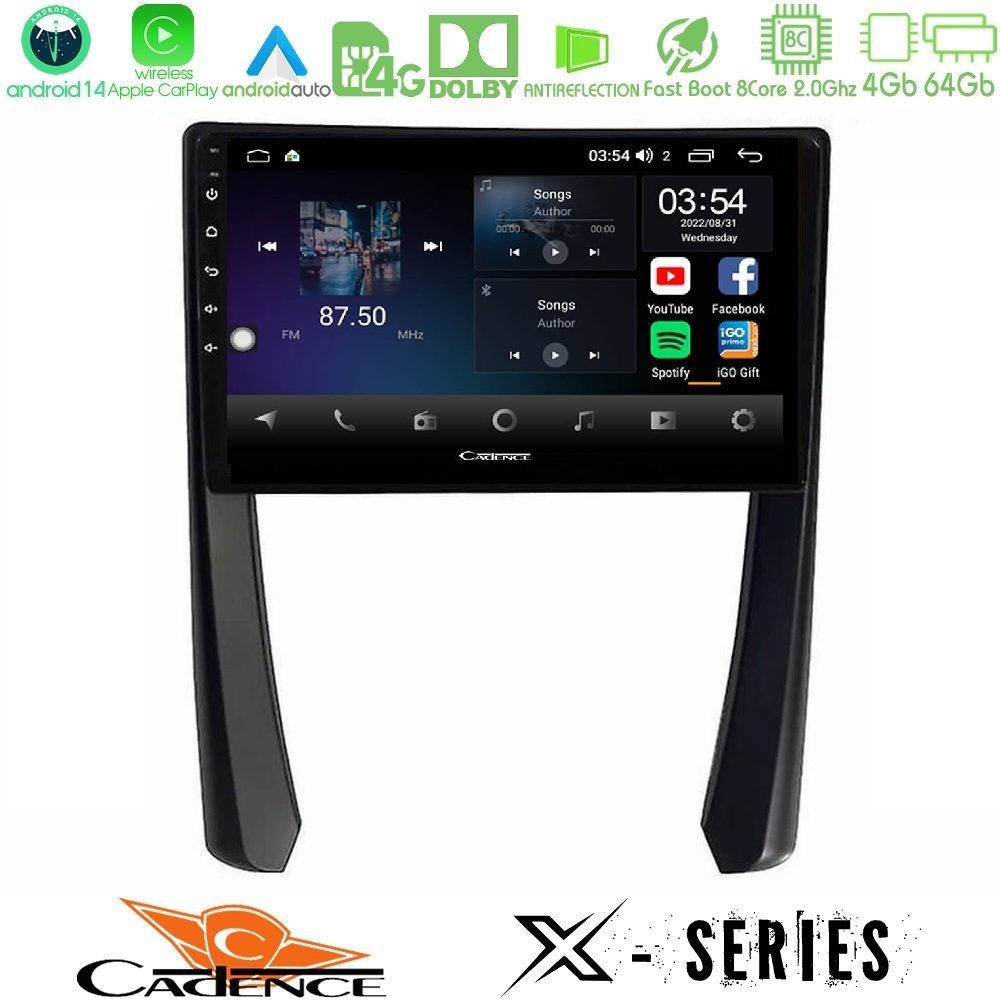 Cadence X Series Porsche 911/Cayman/Boxster 8core Android 14 4+64GB Navigation Multimedia Tablet 9"