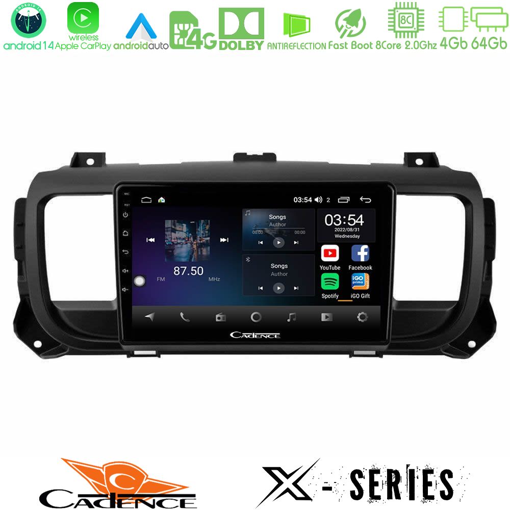 Cadence X Series Citroen/Peugeot/Opel/Toyota 8core Android 14 4+64GB Navigation Multimedia Tablet 9"