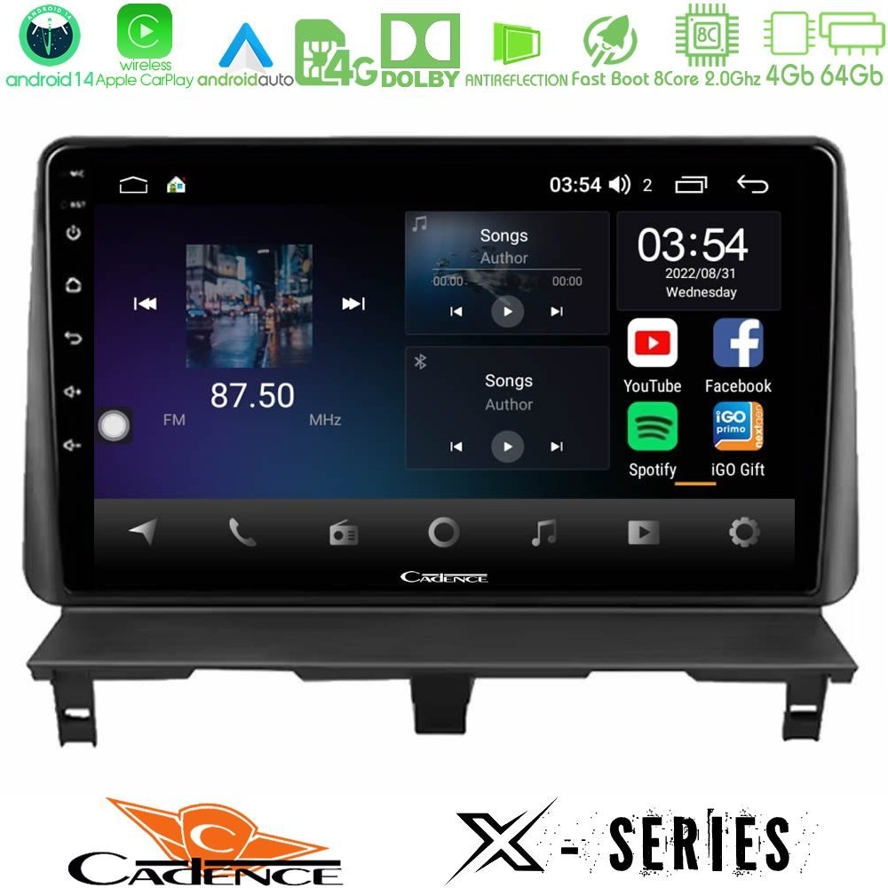 Cadence X Series Peugeot Partner / Citroën Berlingo 2002-2008 8core Android 14 4+64GB Navigation Multimedia Tablet 9"