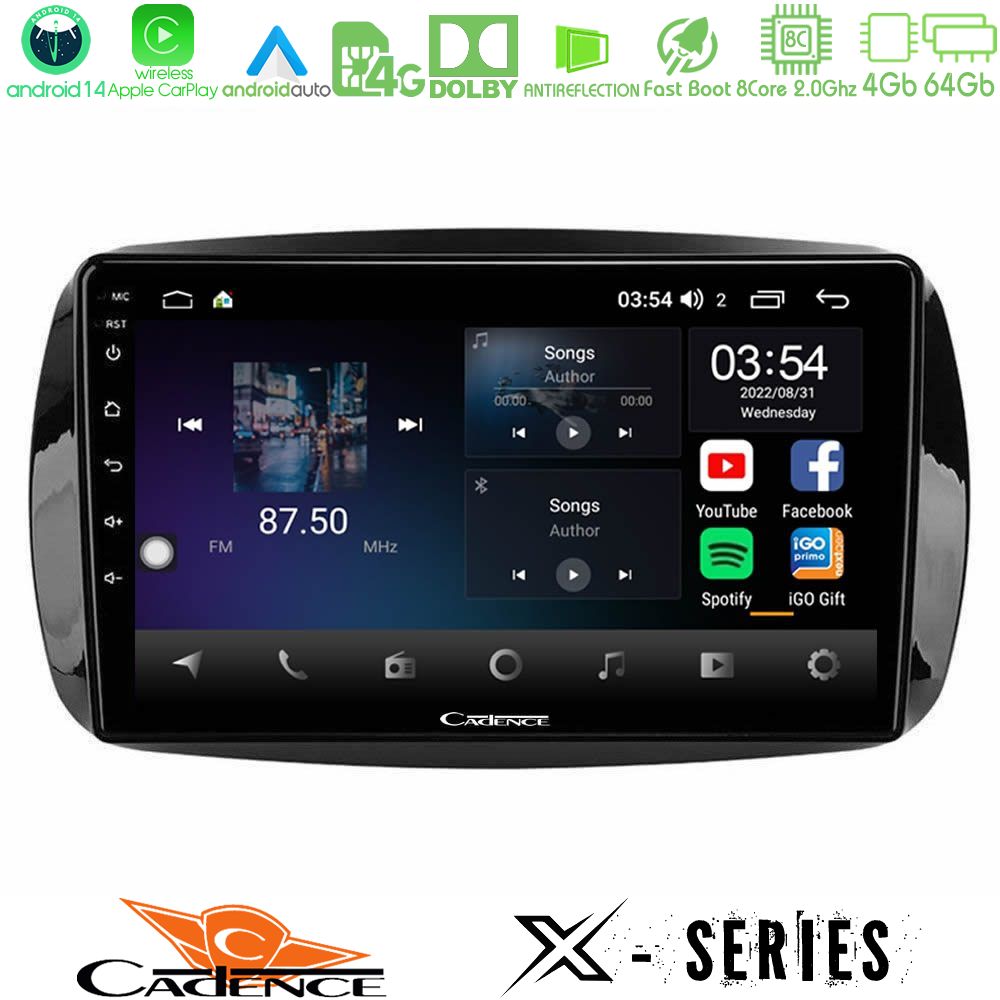 Cadence X Series Smart 453 8core Android 14 4+64GB Navigation Multimedia Tablet 9"