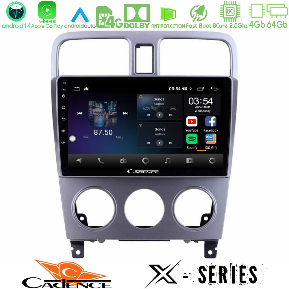 Cadence X Series Subaru Forester 2003-2007 8core Android 14 4+64GB Navigation Multimedia Tablet 9"