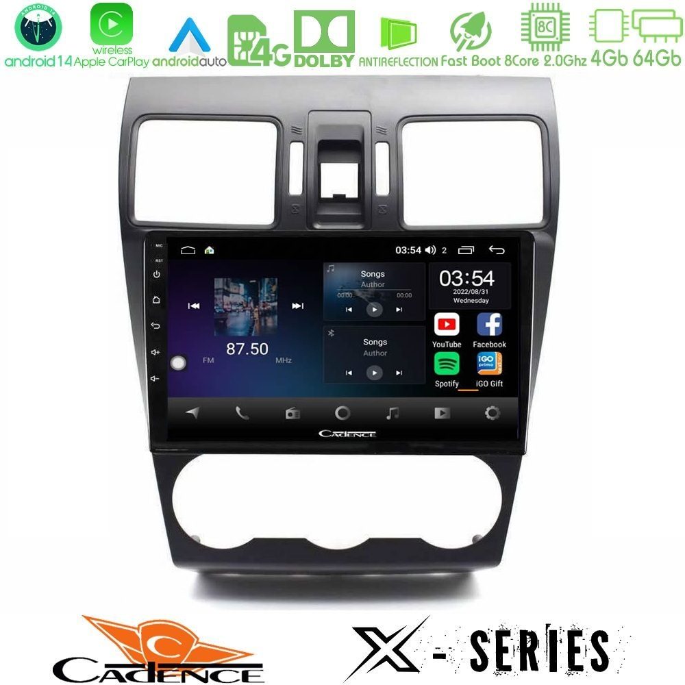 Cadence X Series Subaru Forester 2015-2018 8core Android 14 4+64GB Navigation Multimedia Tablet 9"