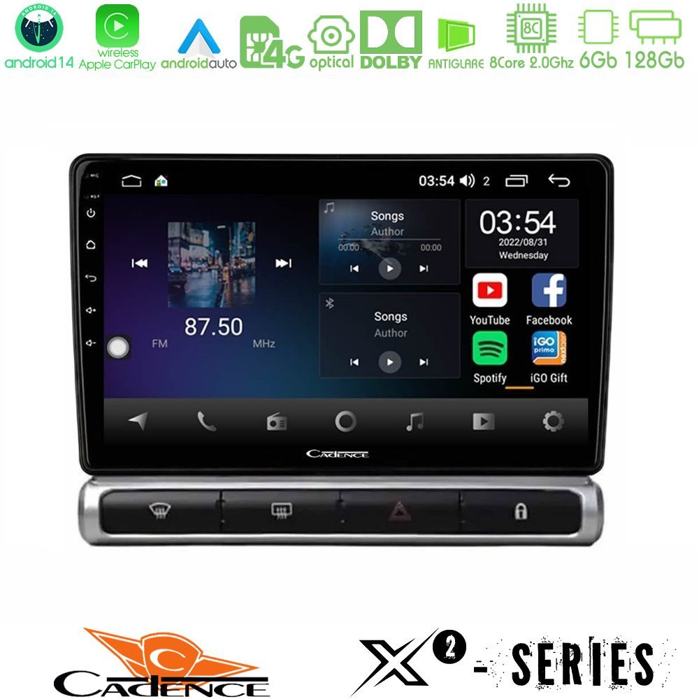Cadence X2 Series 8Core Android14 6+128GB Citroen C3 2016-> Navigation Multimedia Tablet 9"