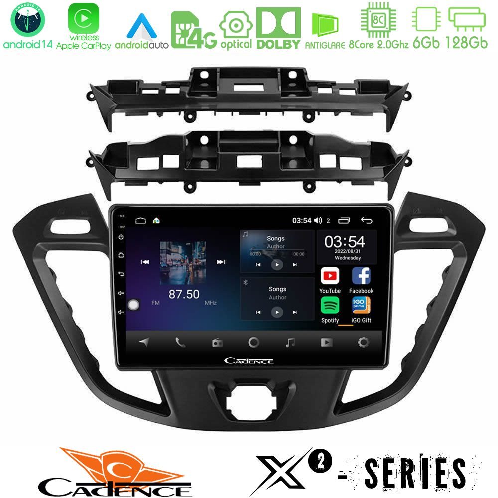 Cadence X2 Series 8Core Android14 6+128GB Ford Transit Custom/Tourneo Custom Navigation Multimedia Tablet 9"