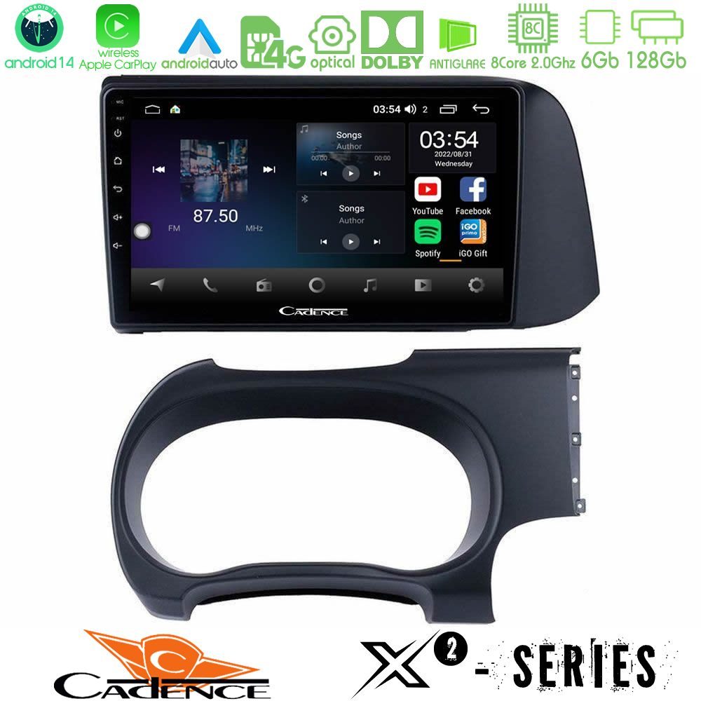 Cadence X2 Series 8Core Android14 6+128GB  Hyundai i10 Navigation Multimedia Tablet 9"